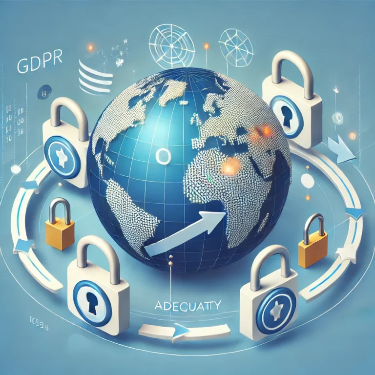 KLICAT DALL·E 2024 12 18 01.30.23 An illustration of a digital globe with secure padlocks and arrows indicating data flow between different countries representing the concept of data